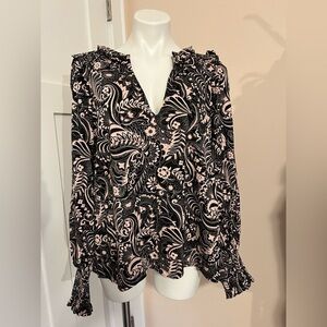 Boden Floral Black and Pink Women's Top